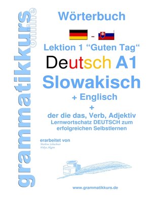 cover image of Wörterbuch Deutsch--Slowakisch-- Englisch Niveau A1